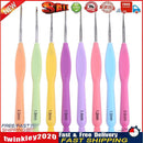 8pcs Aluminum Needle Plastic Handle Yarn Stitching Weave Crochet Hooks Kit Newly