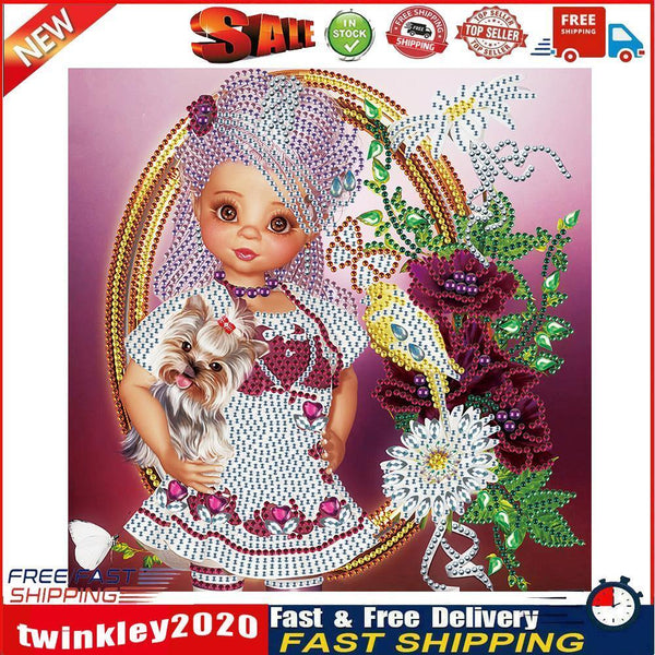 Diamond Painting Cartoon Girl Partial Special Drill Rhinestone Kit (EP004) Newly