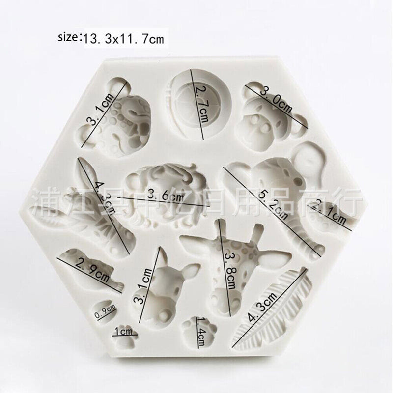 DIY Silicone Chocolate Mold Rabbit Giraffe Animal Fondant Cake Decorating Tools
