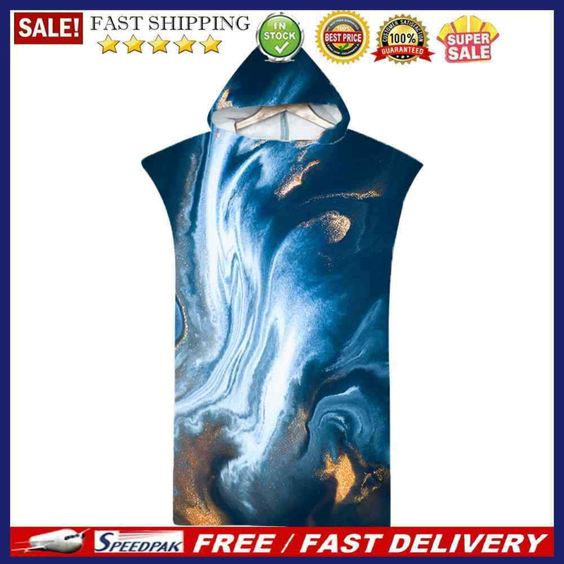 Hooded Cloak Beach Towel Printed Swimming Bath Towel Microfiber Bathing Bathr