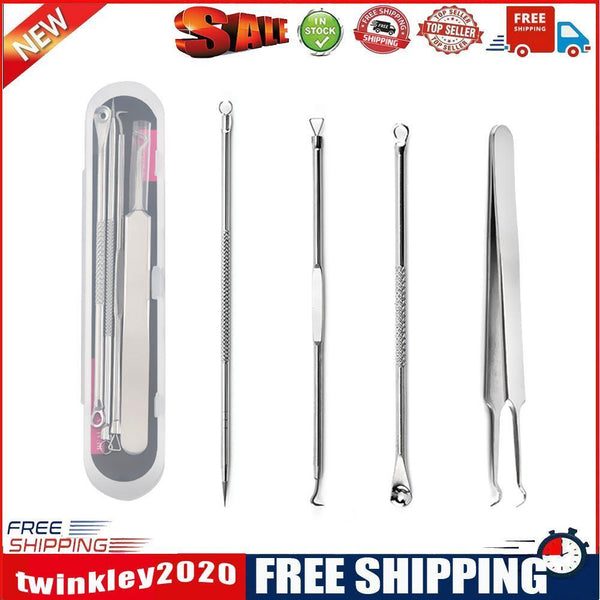 4pcs Black Dot Pimple Blackhead Remover Tool Needle Set Squeezing Acne Tool