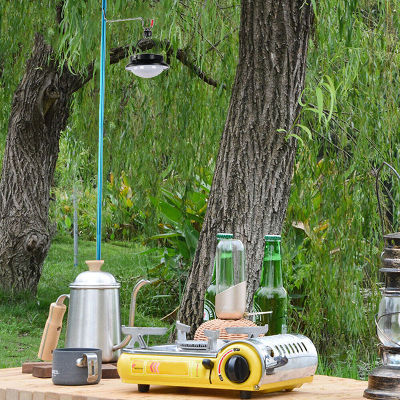 Aluminum Tent Hanging Light Holder Outdoor Camping Picnic BBQ Folding Lamp Pole