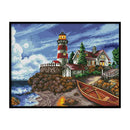 14CT Seaside Lighthouse Counted Cross Stitch Full Embroidery Kit DIY Needle