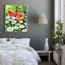 Oil Paint by Numbers Cute Fox Canvas Artwork Living Room Picture DIY Decoration