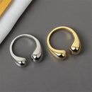 Women Minimalist Opening Rings Jewelry Gift Finger Rings Double Ball Beads