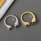 Women Minimalist Opening Rings Jewelry Gift Finger Rings Double Ball Beads