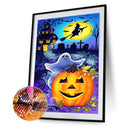 5D Full Round Drill Diamond Painting Kit Pumpkin Ghost Art Decor for Adults