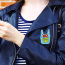 Letters Simple Badge Brooch Cartoon Pins Jacket Decor Jewelry Gift (Blue)