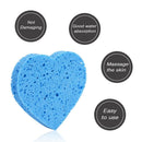 Wood Pulp Cotton Face Wash Cleansing Sponge Heart Shaped Soft Cosmetic Puff