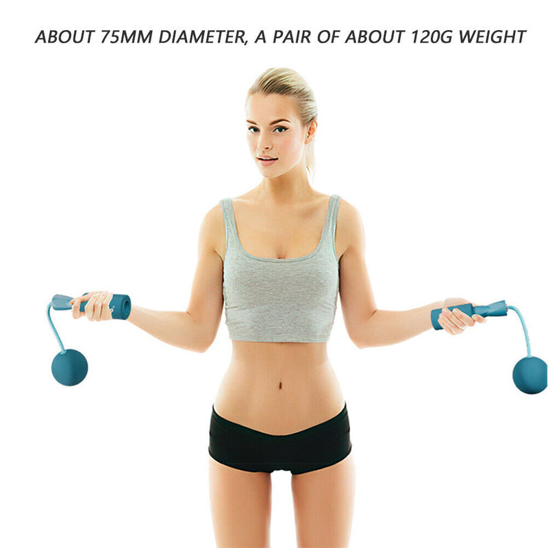 Bearing Weighted Cordless Jump Rope Fitness Speed Skipping Rope (Blue 75mm)