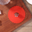 Transparent Red Cherry Silicone Cup Cover Heat-resistant Reuse Lid (Bear)