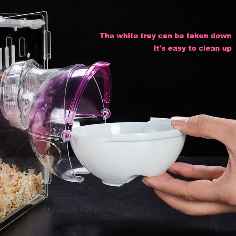 Cute Hamster Mouse Bathroom Toilet Cage Plastic Animal Bath Sand Box (Pink)