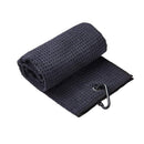 Golf Towel Sports Running Yoga Cleaning Towels with Buckle Clip (Black) Newly