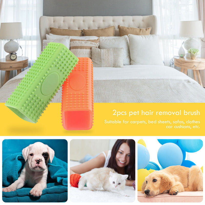 2pcs Pet Hair Remover Brush Hollow Plastic Cat Hair Carpet Cleaning Brush Newly