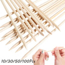 Exfoliating Nail Cuticle Pusher Pedicure Pusher Orange Wood Sticks Dual-ended