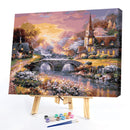 Village Sunset 50x40cm Oil Paint By Numbers Picture DIY Painting