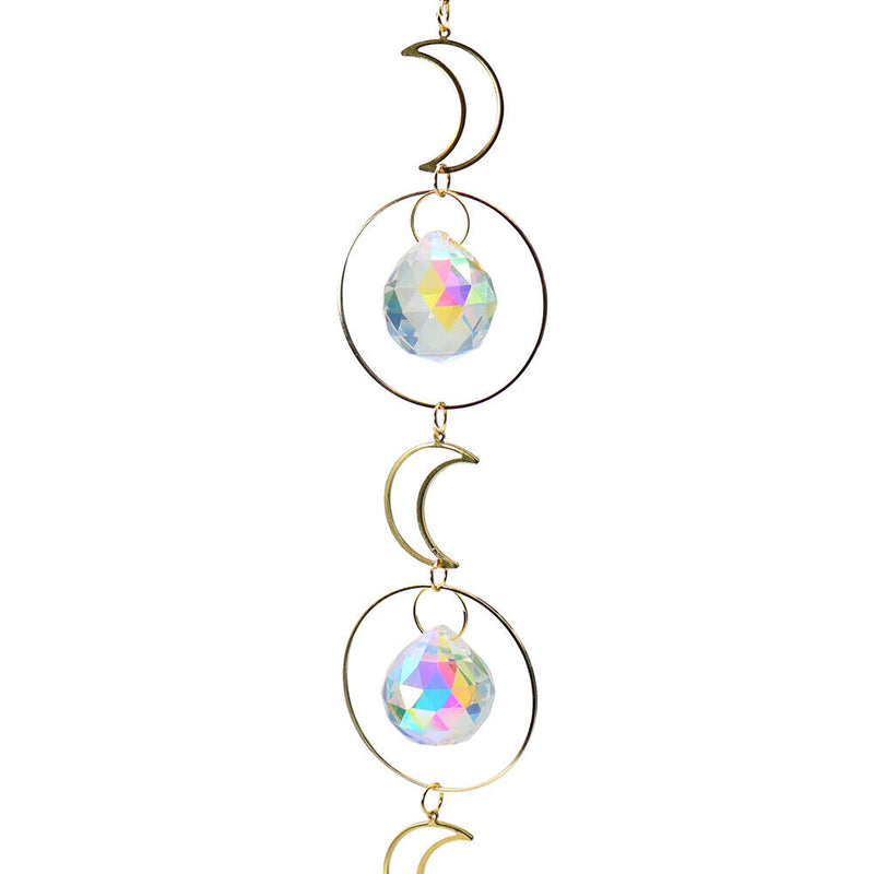Suncatcher Crystal Moon Sun Ball Chandelier Pendant Prism Hanging Lamp Orna