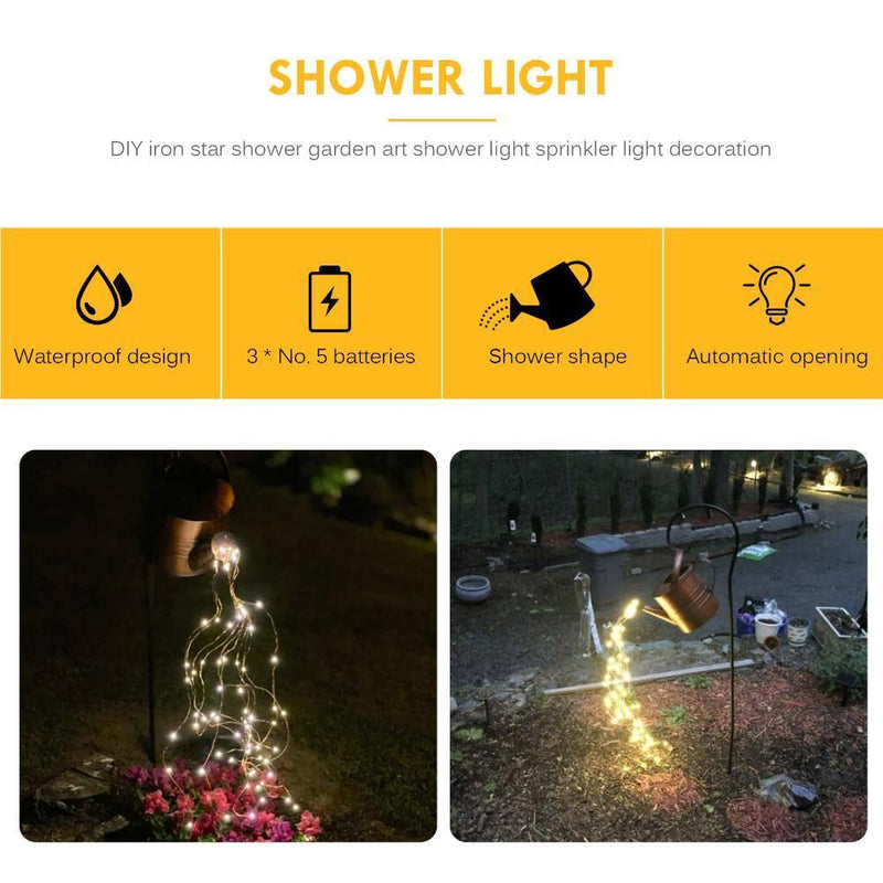 Watering Can Light, Waterfall Flash Shower Waterproof LED Fairy String Lamp