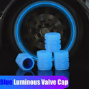 Luminous Stem Cover Tire Valves Caps Universal Valves Nozzles (12pcs Blue)
