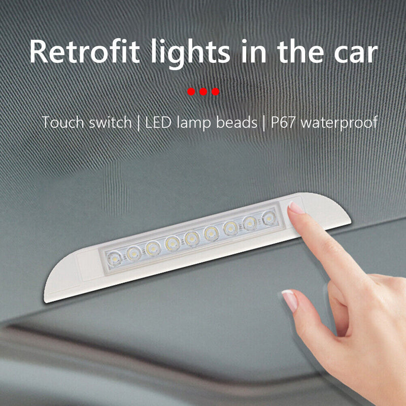 LED RV Yacht Ceiling Light Waterproof Motorhome Camper Awning Lamp Touch Sw