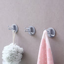 Bathroom Wall Hanging Rotatable 3 Hooks Adhesive Bracket Holder (Grey) Newly