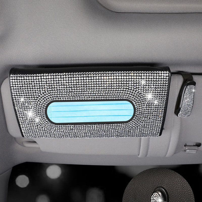 Car Tissue Holder Hanging Paper Towel Clip Leather Tissue Visor Napkin Holder