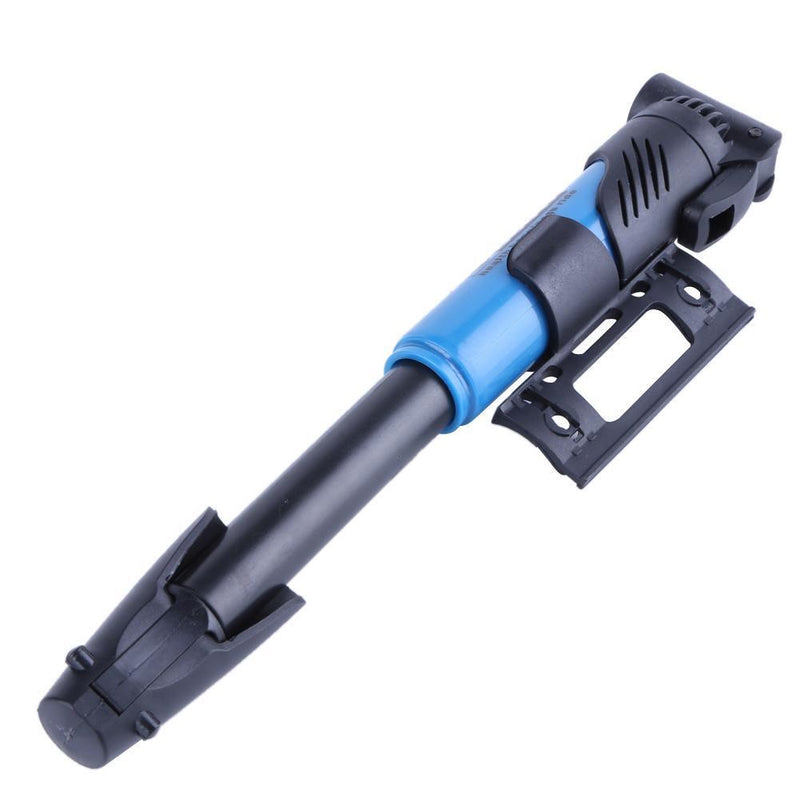 Portable Folding Bicycle Air Pump Inflator for Presta Schrader Valve Blue Newly