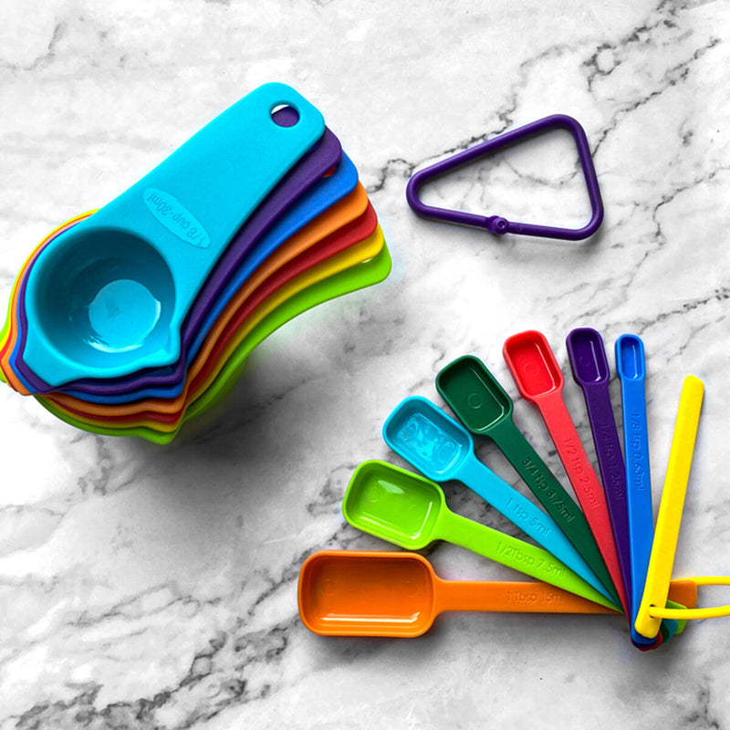 Plastic Measuring Cups and Spoons Set Baking Utensils Cooking Measuring Tools