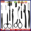 Eyebrow Trimming Kit Tweezers Scissors Comb Scraping 12pcs Eyebrow Makeup Tool