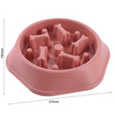 Pet Slow Eating Dish Cat Dog Anti Choking Puppy Feeder Food Bowl (Red) Newly