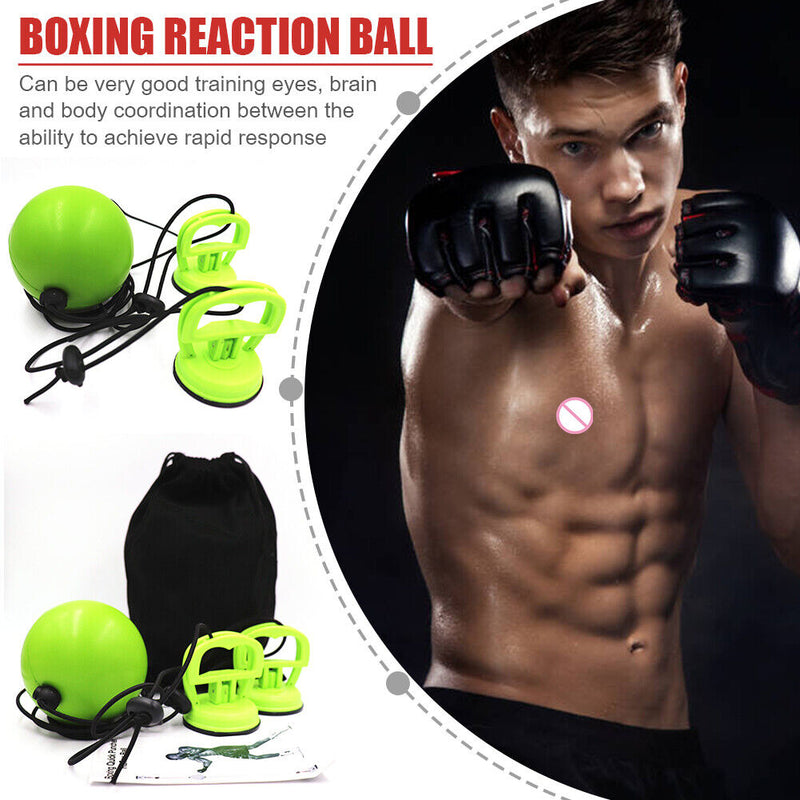 Boxing Reflex Speed Ball Set Suction Cup Reaction Hand Eye Workout Fitness Tool
