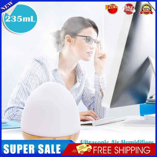 235ML Ultrasonic Air Humidifiers Wood Grain Egg Design Essential Oil Aroma-17828
