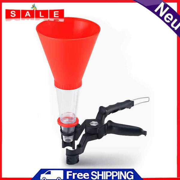 Engine Oil Filling Set Universal Oil Funnel with Adjustable Width Holding Clamp