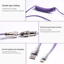 2pcs Mechanical Keyboard Cable Type-C USB Aviation Spring Wire(Purple)