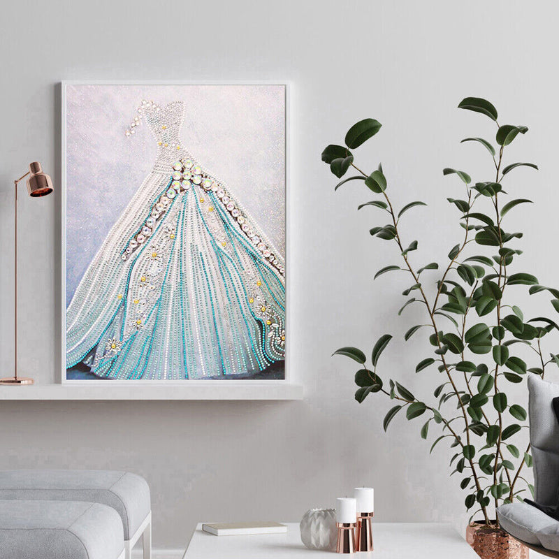 Wedding Dress 5D DIY Special Shaped Diamond Painting Colorful Needlework Crafts