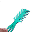Fish Bone Shape Dyeing Combs Double Side Teeth Hair Coloring Brush (Green)