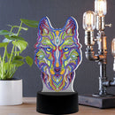 DIY Special Shaped Diamond Painting Wolf LED Light Cross Stitch Embroidery Lamp