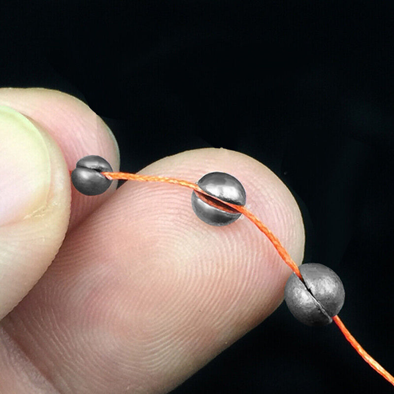 100pcs 0.2/0.5/0.8/1/1.5/2g Round Split Shot Fishing Weights Sinkers Assort