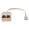Telephone Splitter, RJ11 6P4C 1 Male to 2 Female Adapter,2 Way G9V0 RJ11 H7I8