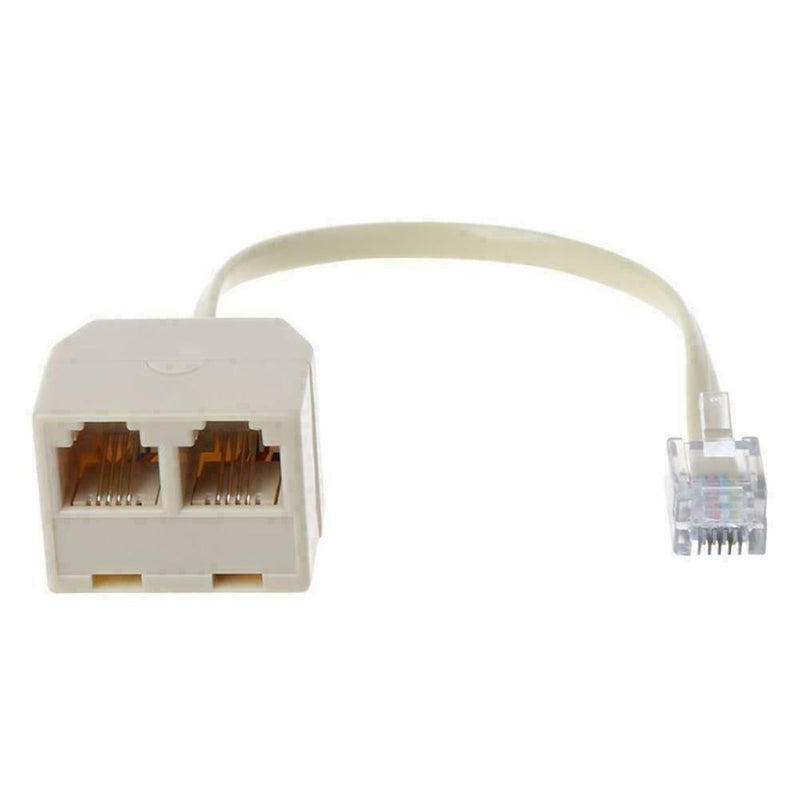 Telephone Splitter, RJ11 6P4C 1 Male to 2 Female Adapter,2 Way G9V0 RJ11 H7I8