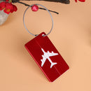 Metal Luggage Tag Aluminum Alloy Air Plane Travel Suitcase Label(Red)