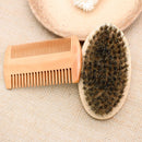 Soft Boar Bristle Wood Beard Brush Men Mustache Shaving Comb Kit with Bag Newly