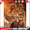 Hand Painted Artwork Frameless DIY Snuggle Lions Painting By Numbers Kit