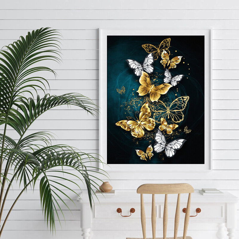 Color Butterfly DIY Canvas Paint By Numbers Oil Hand Painted Kit (YHRM-194)
