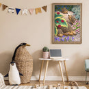 5D DIY Full Drill Round Shape Cute Hedgehog Rhinestone Diamond Drawing for Home