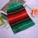 Winter Hats Multistorey Stripe Hit Wool Hip Hop Knit Beanies (Green)