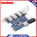 PCI-E X1 to USB3.0 Riser Card PCI Express USB3 4 Port Expansion Adapter Extender