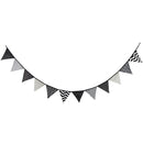 12 Flags 3.2m Black White Cotton Party Wedding Pennant Bunting Banner Decor