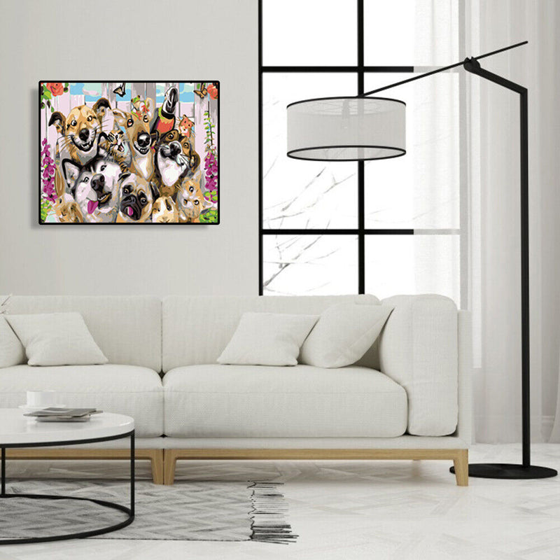 Frameless DIY Dog Cat Home Painting By Numbers Digital Picture Craft Wall Decor
