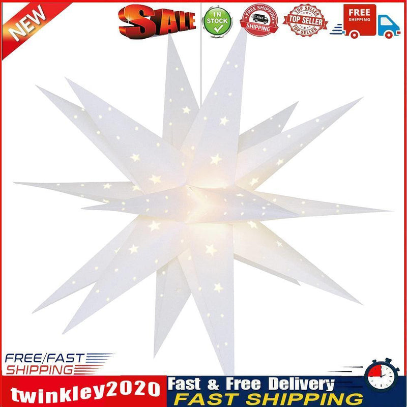 Christmas Tree Top Star Ornaments Festival Party Indoor Lights (White EU) Newly